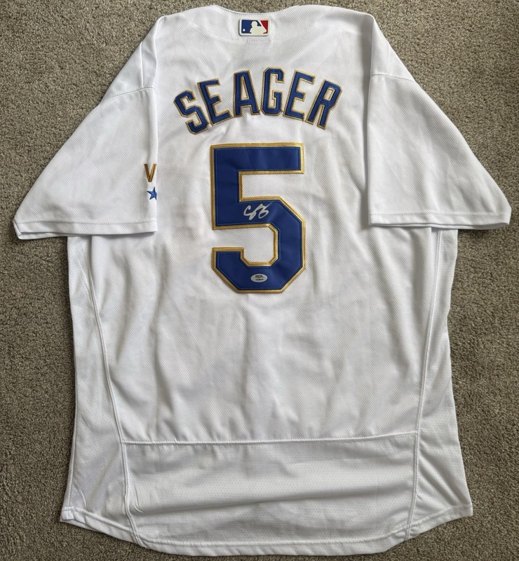 Corey Seager Signed Autographed Los Angeles Dodgers Jersey PSA COA #5 WS Champ