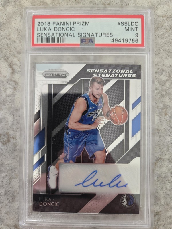 2018-19 Panini Prizm Luka Dončić Sensational Signatures Auto RC PSA9