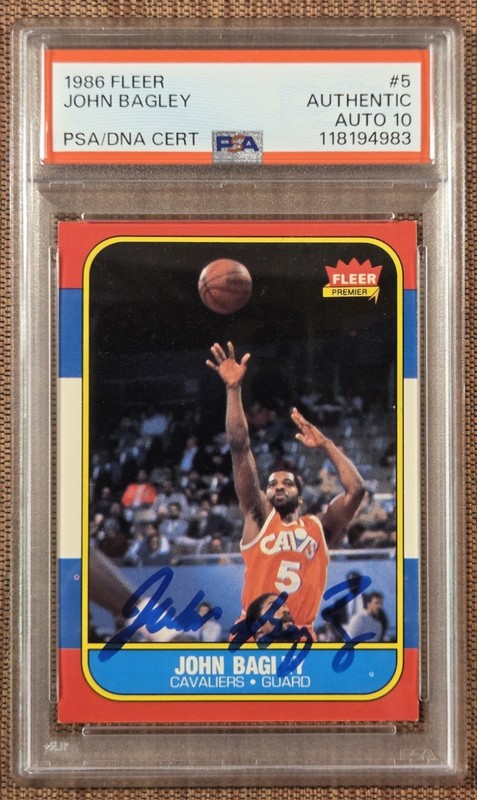 1988 Fleer #5 John Bagley Cleveland Cavs Rookie Basketball Card PSA/DNA AUTO RC