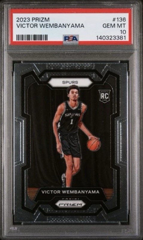 2023-24 Panini Prizm Victor Wembanyama #136 Rookie RC PSA 10 GEM MINT Spurs