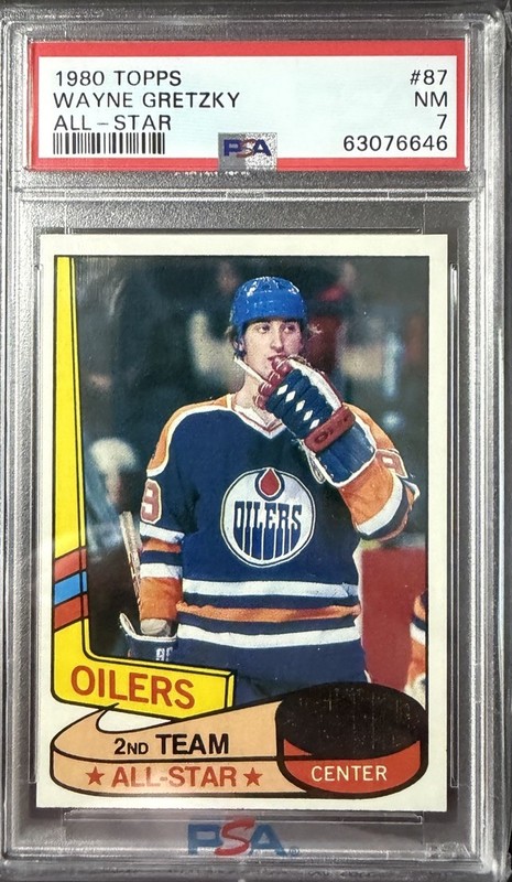 1980 Topps Hockey All Star #87 Wayne Gretzky Oilers HOF PSA 7 NM