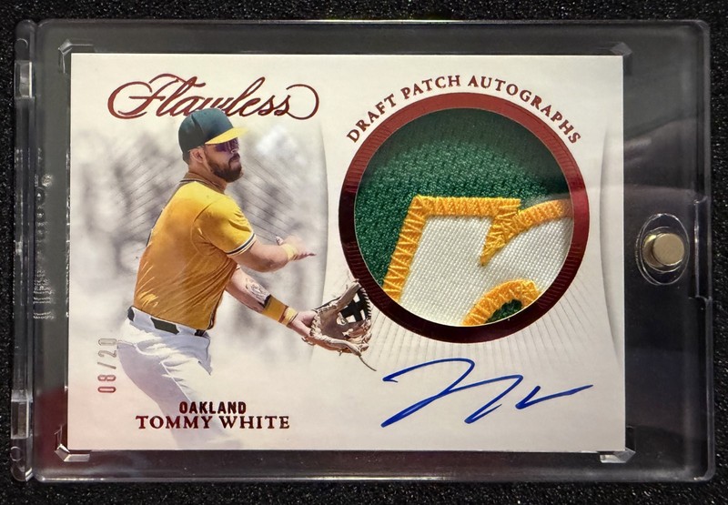 2025 Flawless Baseball Tommy White Ruby Draft Patch Auto 8/20 Oakland Athletics