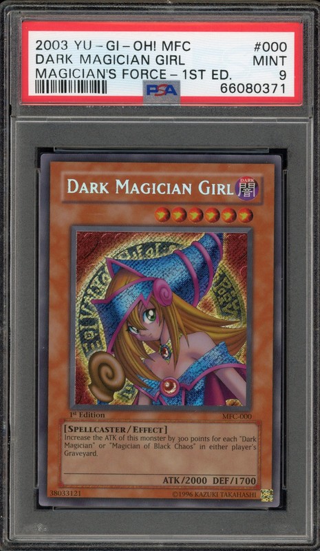 Yu-Gi-Oh! Dark Magician Girl Magician's Force 1st Ed Secret Rare MFC-000 PSA 9