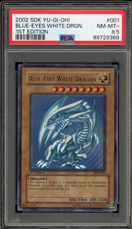 Yu-Gi-Oh! Blue-Eyes White Dragon Starter Deck Kaiba 1st Edition SDK-001 PSA 8.5