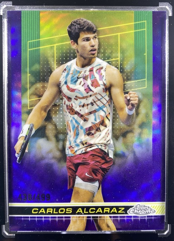 2024 Topps Chrome Tennis #50 Carlos Alcaraz Purple Refractor #/499