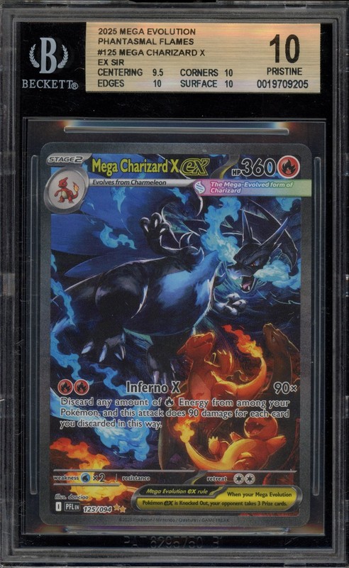 Pokemon Mega Charizard X ex Phantasmal Flames SIR #125 BGS 10 Pristine