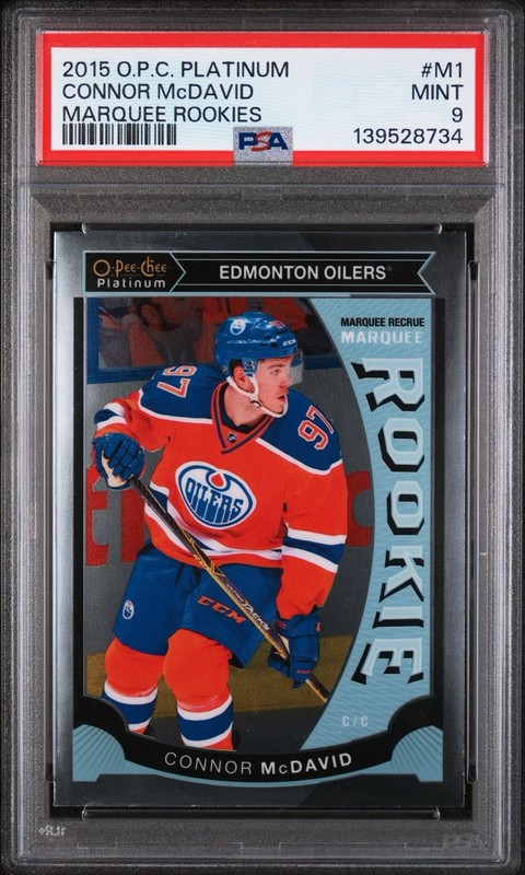 2015 O-PEE-CHEE PLATINUM #M1 CONNOR MCDAVID MARQUEE ROOKIES RC ROOKIE PSA 9