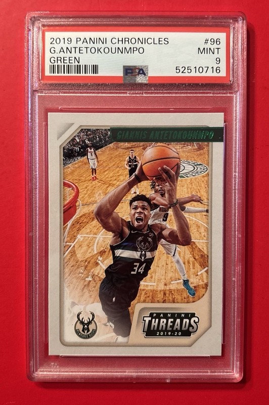 2019 Panini Chronicles #96 Giannis Antetokounmpo Green PSA 9 MILWAUKEE BUCKS NBA