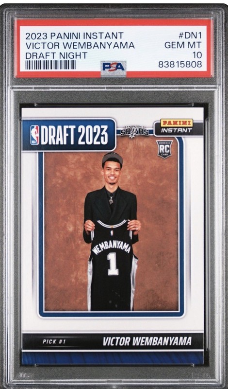 2023 PANINI INSTANT VICTOR WEMBANYAMA #DN1 DRAFT NIGHT ROOKIE RC PSA 10 GEM MINT