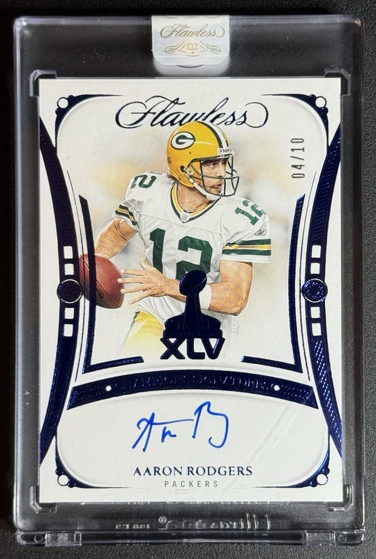 AARON RODGERS 2024 FLAWLESS CHAMPIONS SIGNATURES AUTO SAPPHIRE /10 PACKERS
