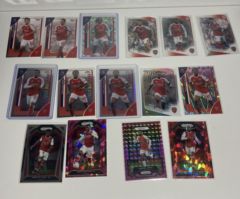 ARSENAL Topps Chrome Panini Card Lot SAKA EZE LEWIS-SKELLY NWANERI SALIBA JESUS