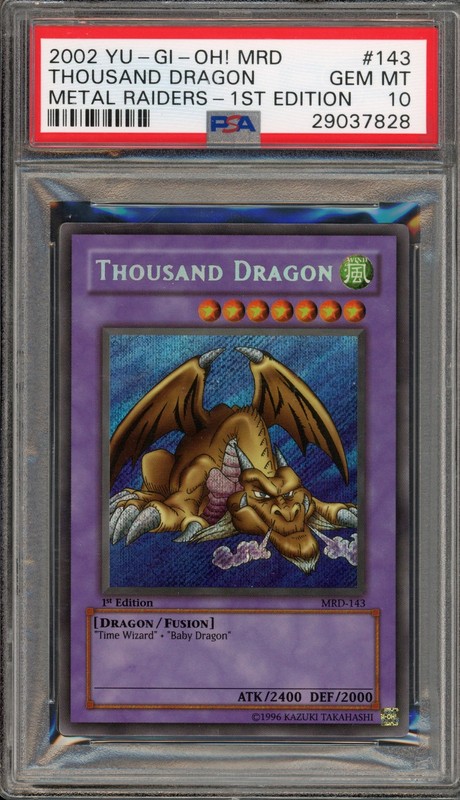 Yu-Gi-Oh! Thousand Dragon Metal Raiders 1st Edition Secret Rare MRD-143 PSA 10