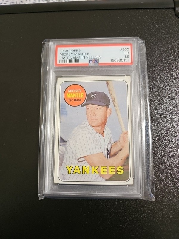 1969 Topps Last Name in Yellow #500 Mickey Mantle PSA 1.5