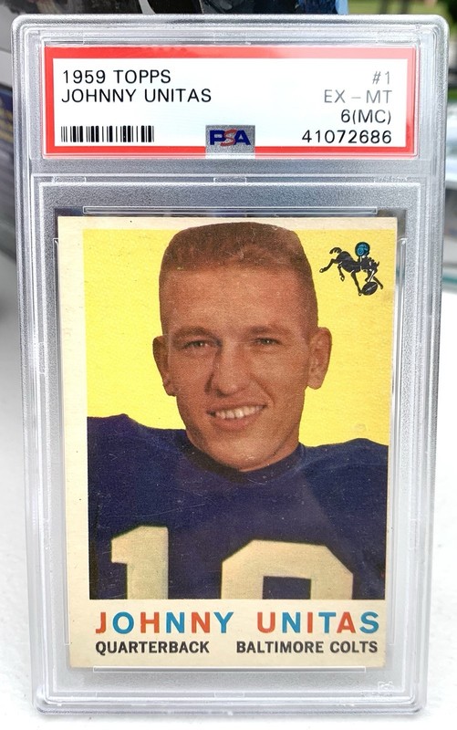 Johnny Unitas HOF COLTS 1959 Topps Card PSA 6MC