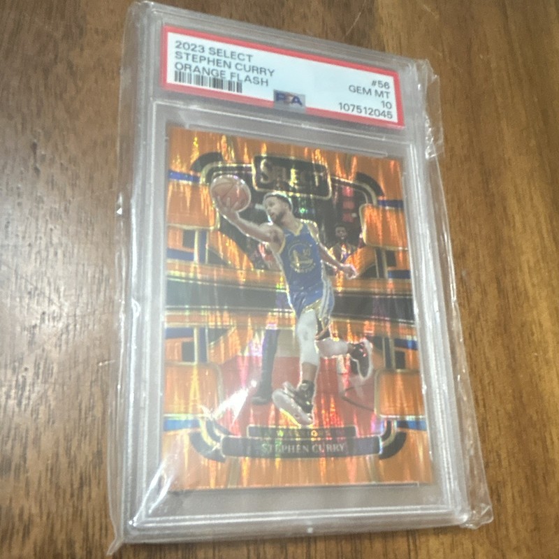 Panini 2023-24 Select Stephen Curry #56 Orange Flash Prizm PSA 10