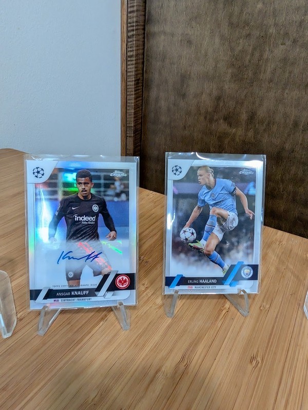 2022-23 Topps Chrome UEFA Ansgar Knauff Auto #CA-KN Frankfurt & Erling Haaland