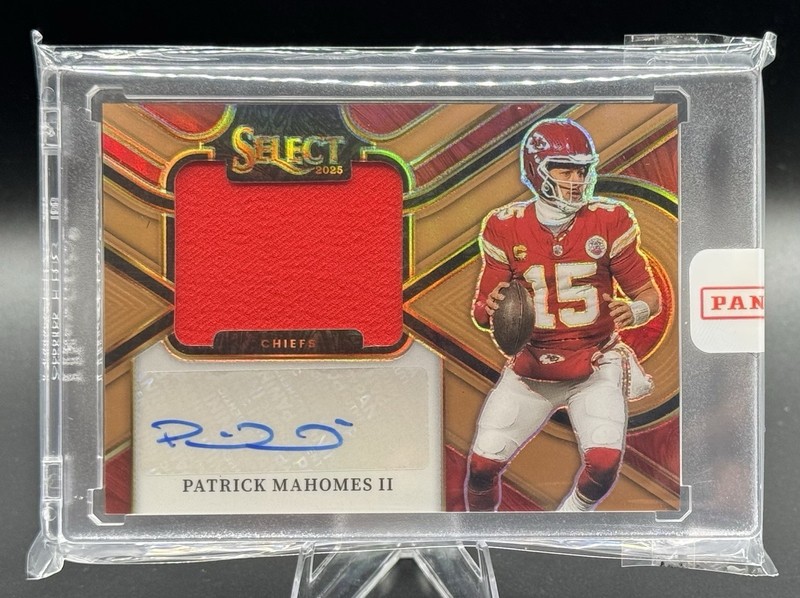 2025 Select Jumbo Signature Swatches Patrick Mahomes II Copper Prizm Auto /49