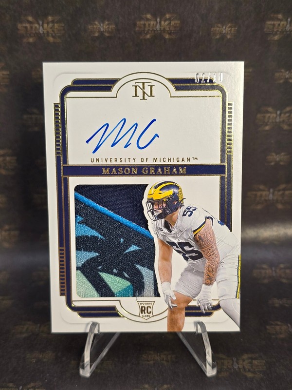 2025 Panini National Treasures Mason Graham Rookie Card Bowl Patch Auto 2/10