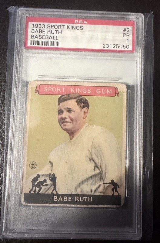 1933 Sport Kings gum Babe Ruth Baseball #2 PSA pr1