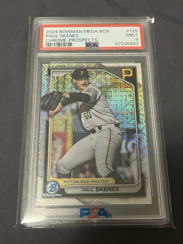 Topps 2024 Bowman Chrome Prospects Paul Skenes #BCP-125 Mojo Refractor PSA 9