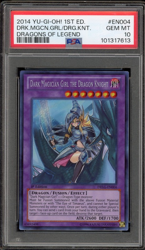 Yu-Gi-Oh! Dark Magician Girl/Dragon Knight Dragons 1st Ed DRLG-EN004 PSA 10