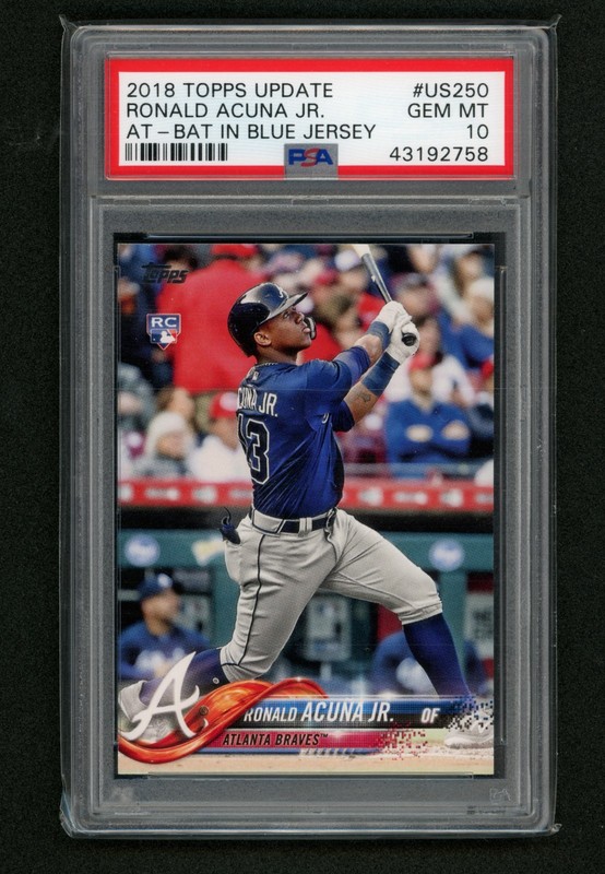 2018 Topps Update Ronald Acuna Jr. RC Rookie #US250 Braves PSA 10 GEM MINT