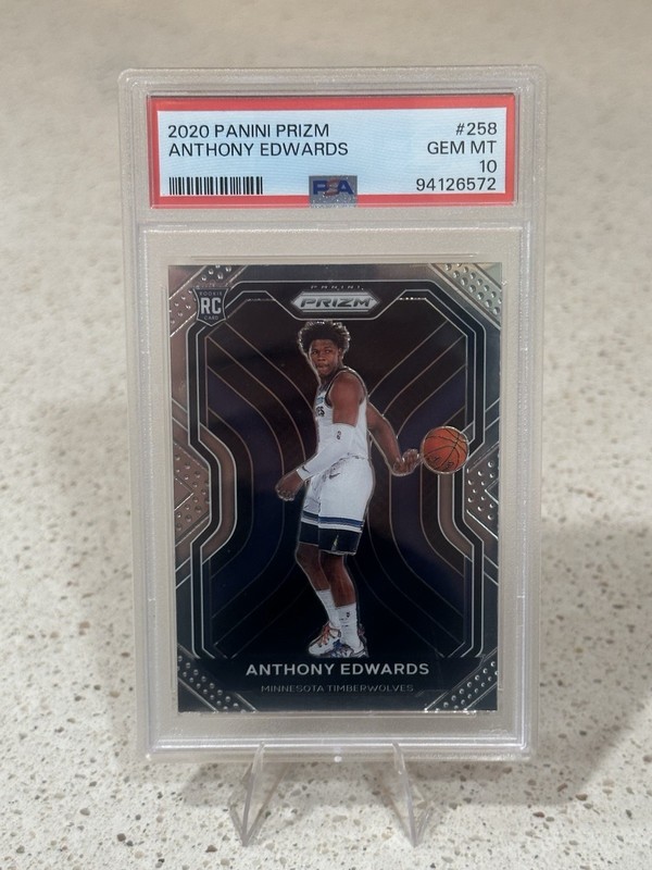 2020-21 Panini Prizm Anthony Edwards #258 Base Rookie RC Timberwolves PSA 10