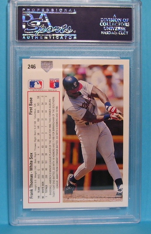 1991 Upper Deck Frank Thomas PSA GEM MT 10 view 2