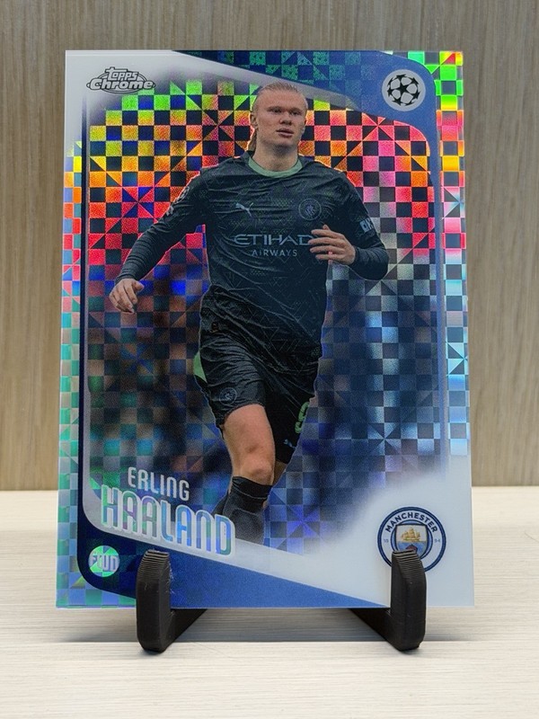 2026 Topps Chrome Erling Haaland X-Fractor #181 Manchester City UEFA Champions