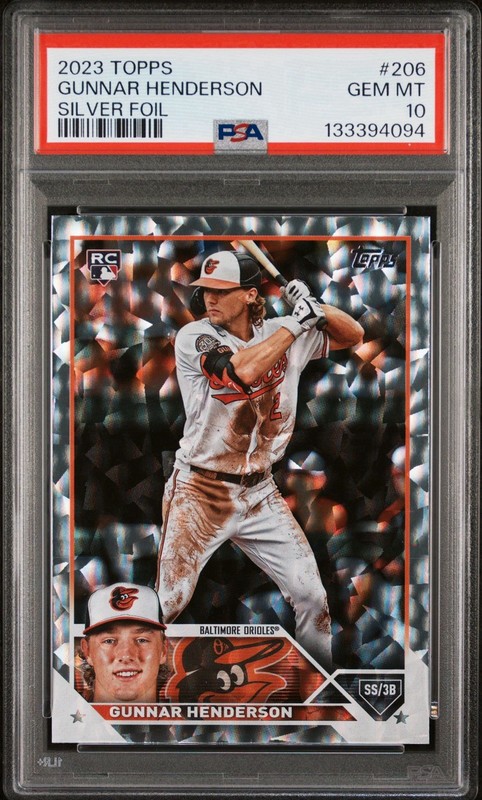 2023 Topps Gunnar Henderson #206 Silver Foil Rookie PSA 10 Baltimore Orioles