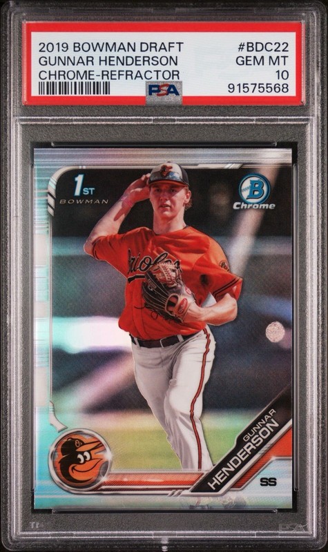 2019 Bowman Draft Gunnar Henderson Chrome Refractor #BDC-22 PSA 10