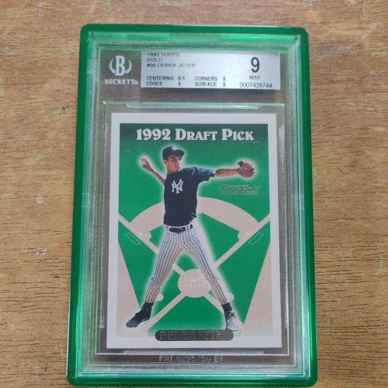 1993 Topps Derek Jeter #98 Gold (RC) BGS 9 Mint With Emerald Graded Guard