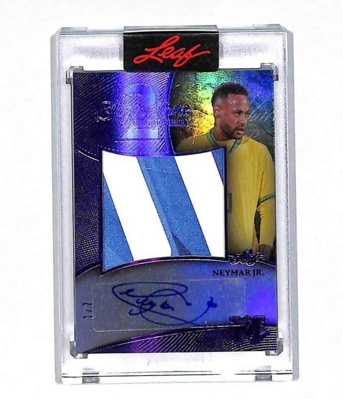 2026 Leaf Magnificent Neymar Jr Ronaldo Nazario 1/2 Dual Auto Jumbo Patch Card 