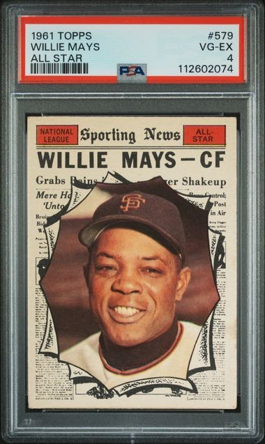 1961 Topps #579 WILLIE MAYS - PSA 4 VG/EX - ALL STAR HOF SAN FRANCISCO GIANTS