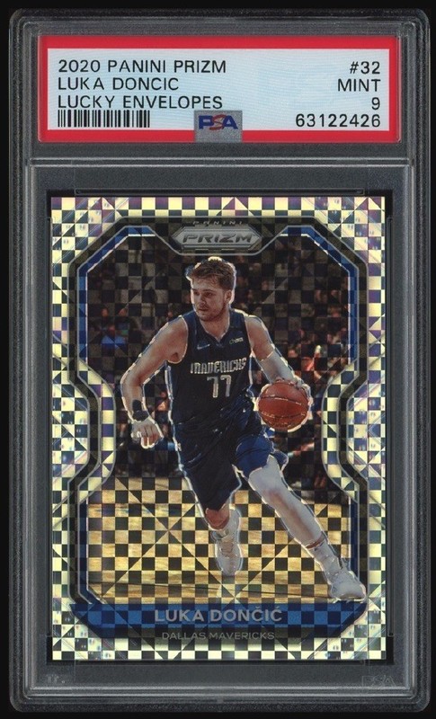 2020 Prizm Luka Doncic Lucky Envelopes 1/8 PSA 9 Mavericks/Lakers