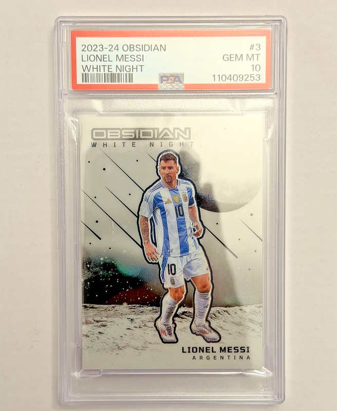 2023-24 Obsidian White Night Lionel Messi PSA 10 Argentina