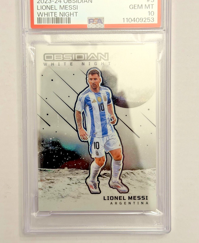 2023-24 Obsidian White Night Lionel Messi PSA 10 Argentina view 2