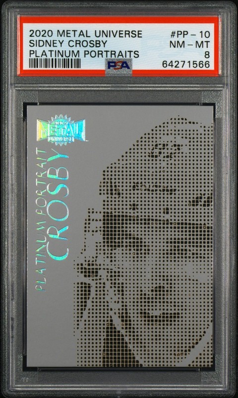 Sidney Crosby 2020-21 Metal Universe Platinum Portraits PSA 8