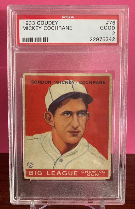 1933 Goudey Mickey Cochrane #76 PSA 2 HOF