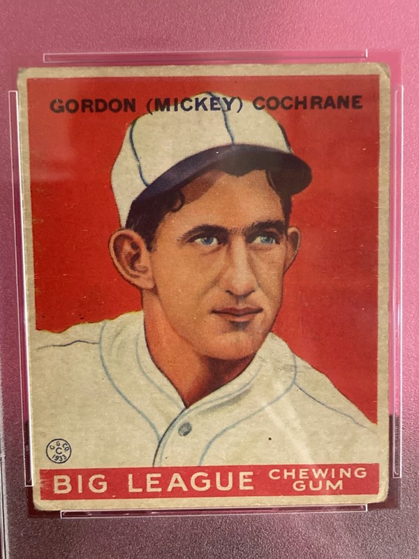 1933 Goudey Mickey Cochrane #76 PSA 2 HOF view 2