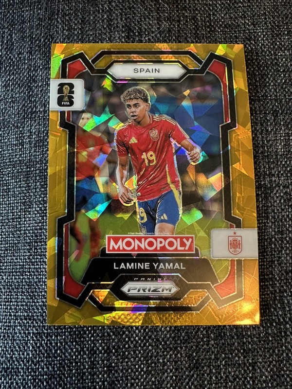 Panini 2026 Monopoly Prizm Gold Cracked Ice Lamine Yamal #41 FIFA World Cup SSP