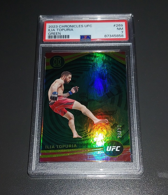 Ilia Topuria 2023 Chronicles UFC Green Prizm /99 PSA 7 POP 1 Rookie