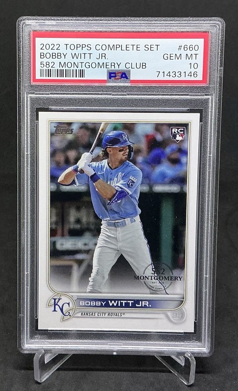 2022 TOPPS COMPLETE SET 582 MONTGOMERY CLUB #660 BOBBY WITT JR. ROOKIE RC PSA 10