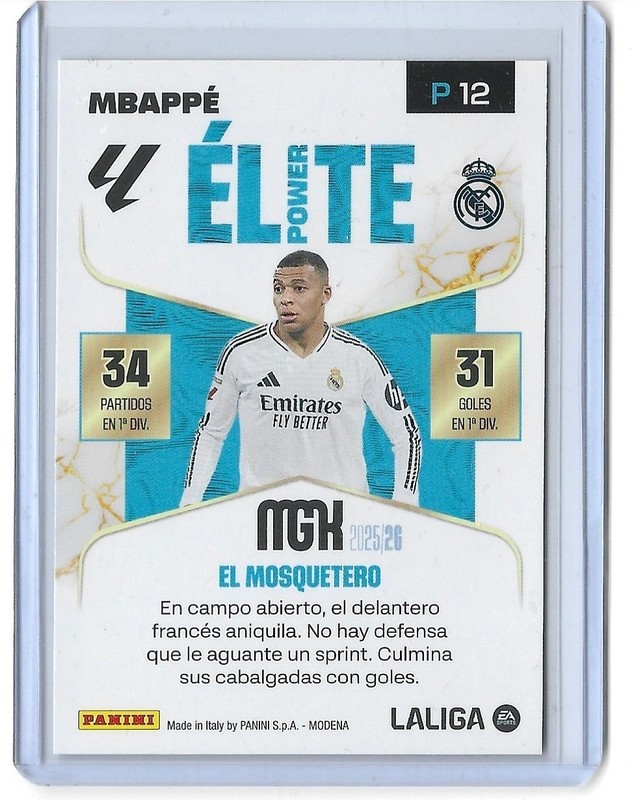 KYLIAN MBAPPE ELITE POWER 2025-26 Panini Megacracks La Liga  #12 Real Madrid view 2