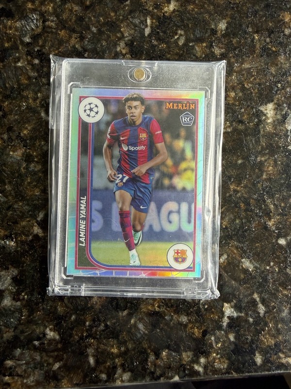 Lamine Yamal 2023-24 Topps Merlin UCC Refractor #27 FC Barcelona Rookie Card RC