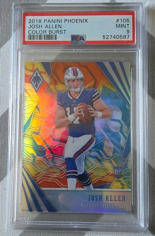 2018 Phoenix Color Burst Josh Allen Rookie RC PSA 9 Buffalo Bills