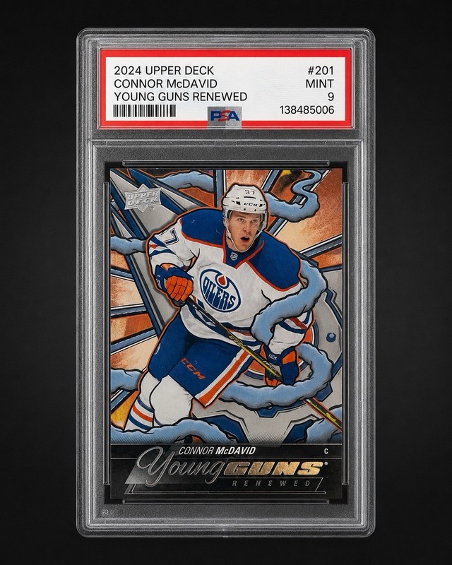 2024-25 Upper Deck Series 2 Young Guns Renewed Connor McDavid #201 PSA 9 Mint RC