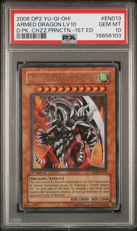 Armed Dragon Lv10 DP2-EN013 Ultra Rare 1st Edition Yugioh PSA 10 *103
