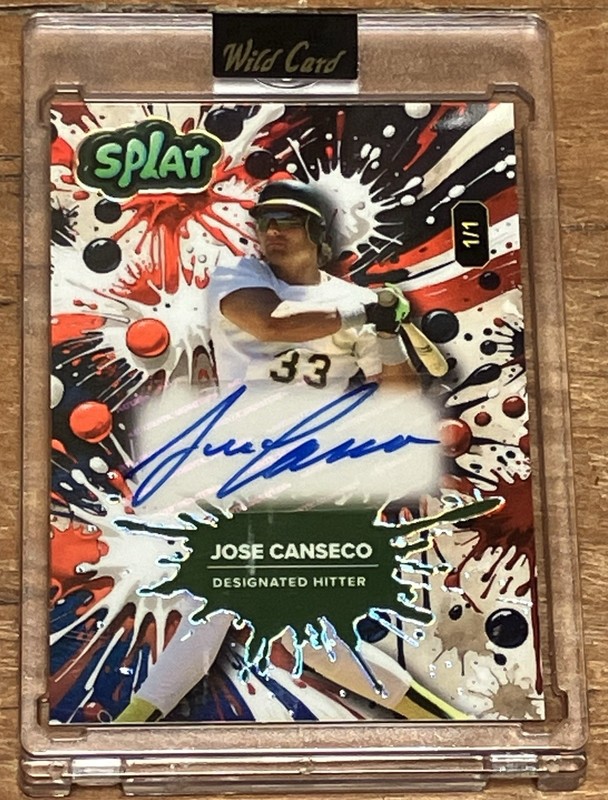 2024 Wild Card Splat Jose Canseco Red White & Blue Refractor Prizm Auto 1/1 SSP