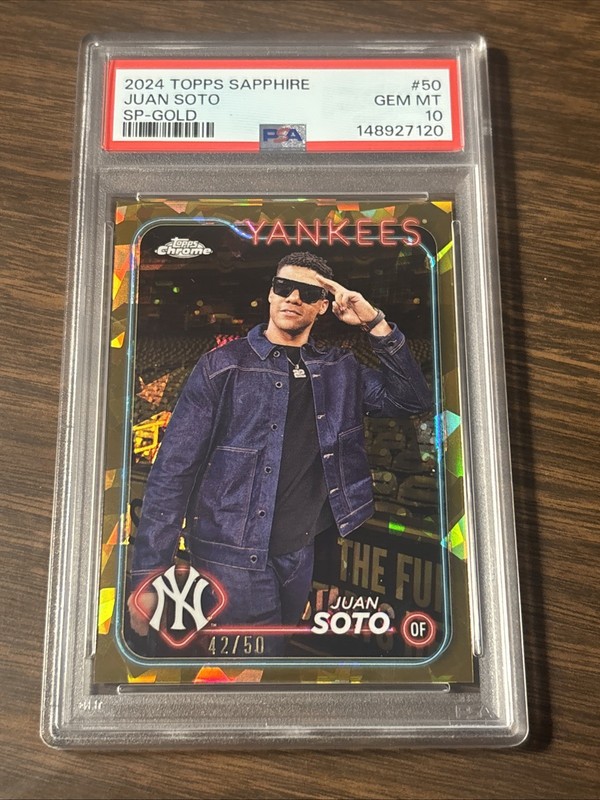 2024 Topps Chrome Sapphire Juan Soto Image Variation SP Gold /50 PSA 10 GEM MINT